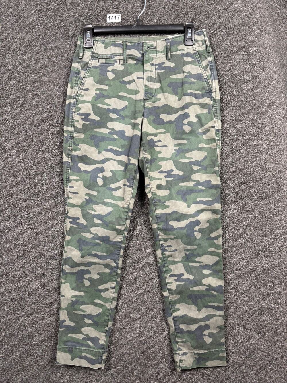 Gap High Rise Straight Jeans Womens Size 00 Olive Camo Stretch Casual Chino